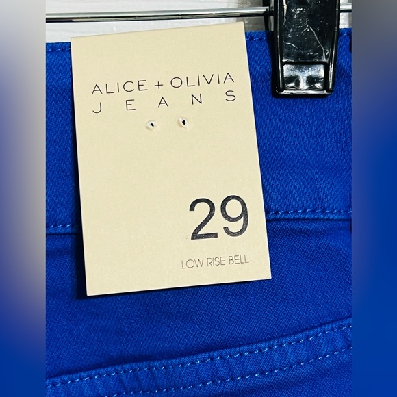 ALICE + OLIVIA Stacey Low Rise Bell Jean in Royalty (Sz 29). NWT. RETAIL 295 - Picture 6 of 14